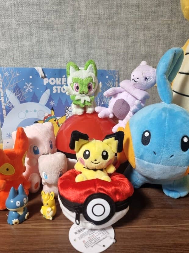 Pokemon Poké Ball Plush Pouch + Random Keychain SET