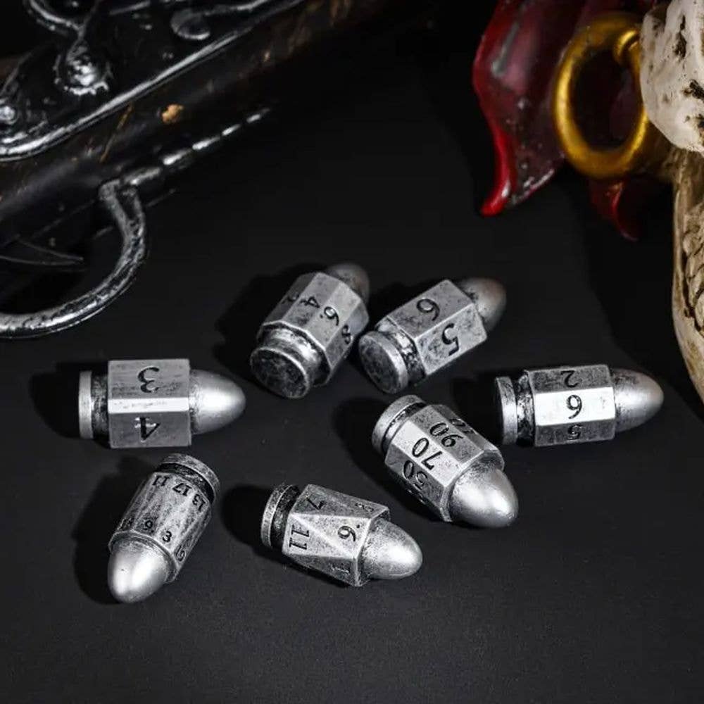 Moonshot Silver Bullet Resin Dice Set