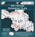 Role 4 Initiative Dry Erase Dungeon Tiles White pack of 33 six inch hex tiles