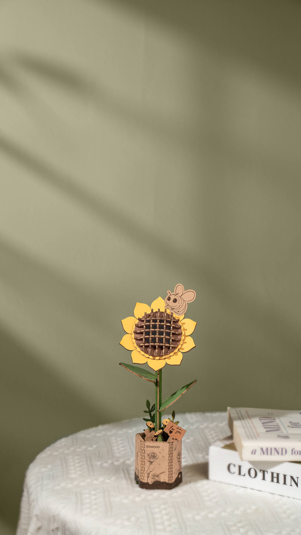 Sunflower Robotime Rowood DIY Wooden Flower 3D Puzzles