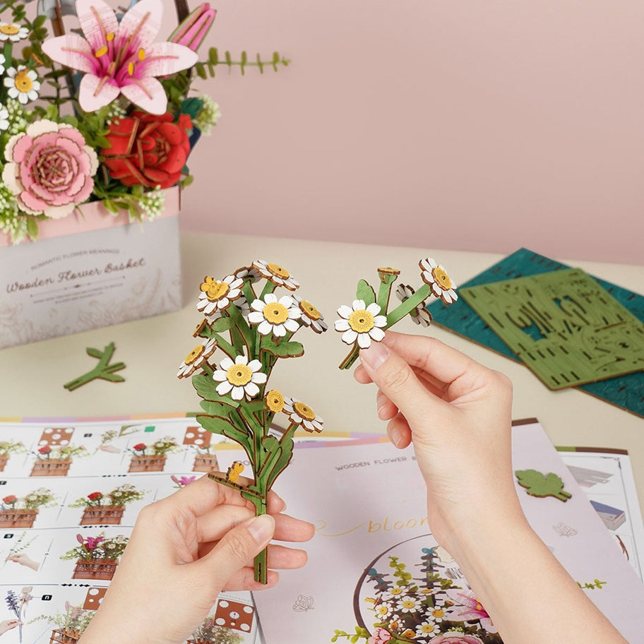 Wooden Flower Basket 3D Puzzle