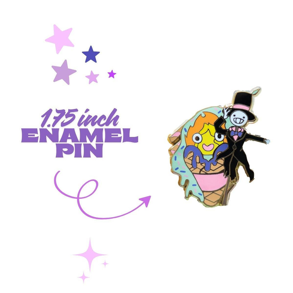 Studio Ghibli Calcifer and Turnip Head Ice Cream Enamel Pin
