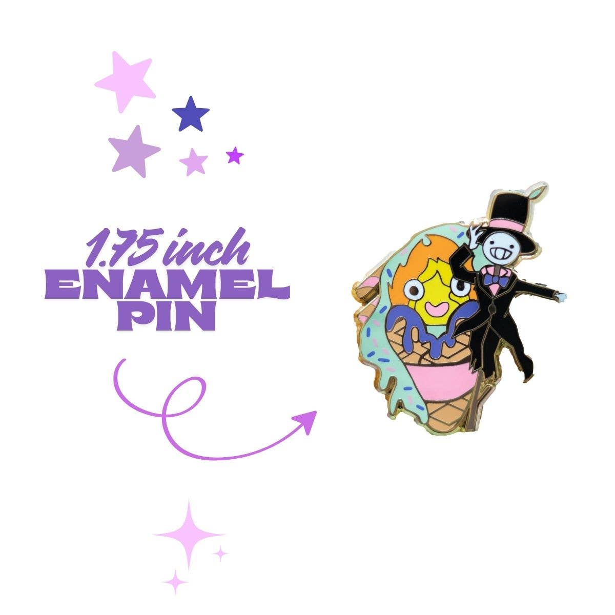 Studio Ghibli Calcifer and Turnip Head Ice Cream Enamel Pin