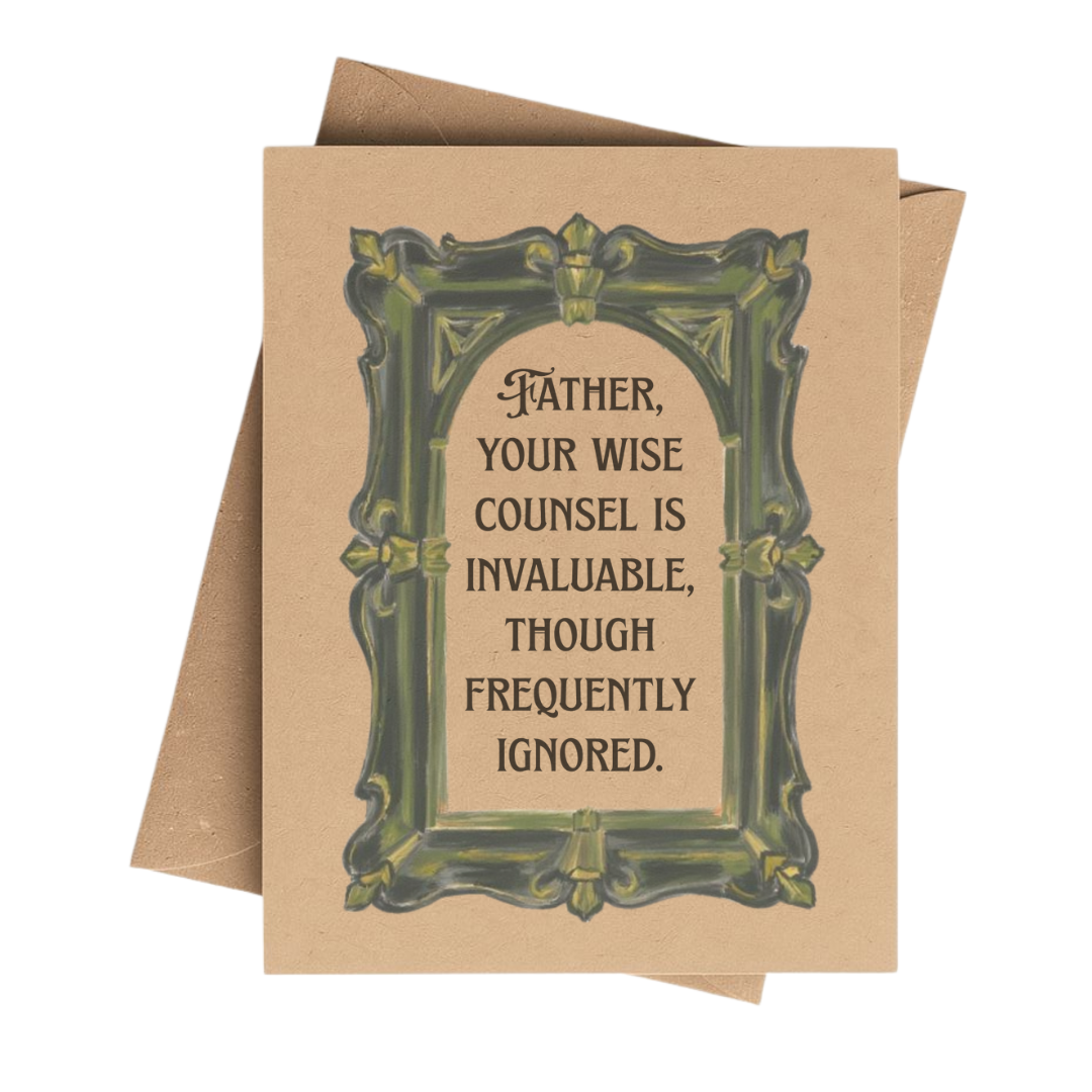 Humorous Father’s Day Card on Brown Kraft Paper 