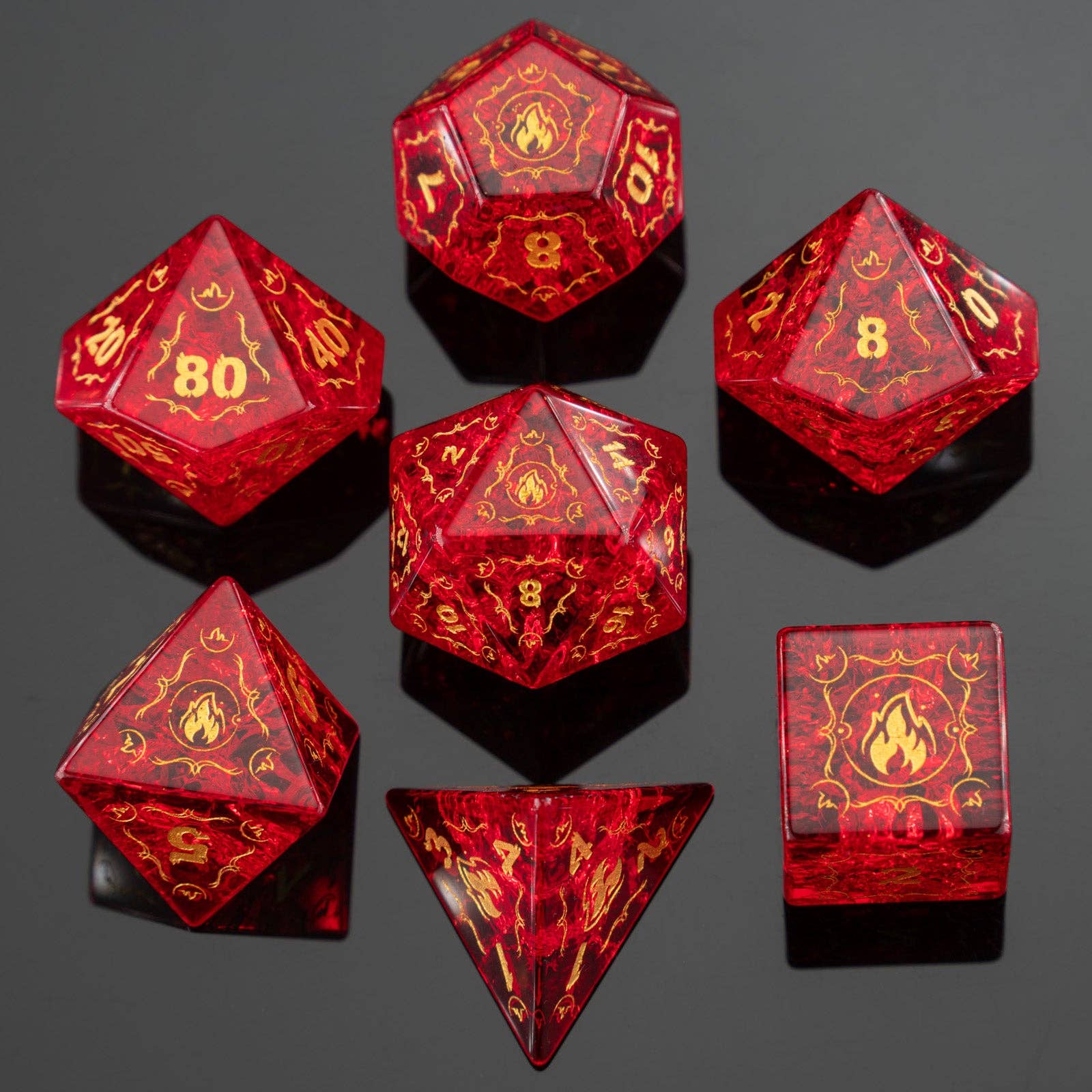Dragon's Hoard Gem Stone Polyhedral Dice Set - Blast Ruby