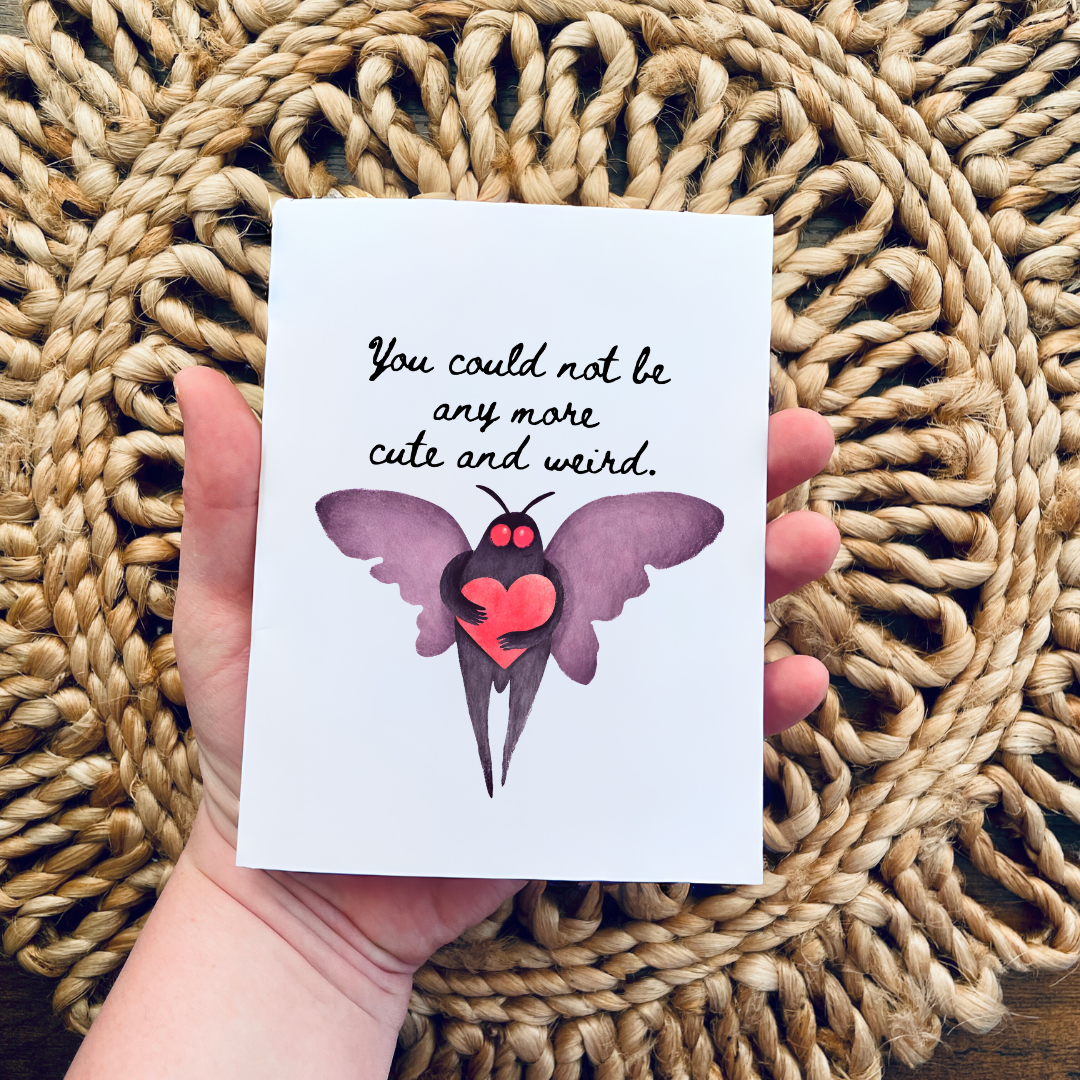 Cute and Weird Moth Fairy Creature Notecard 