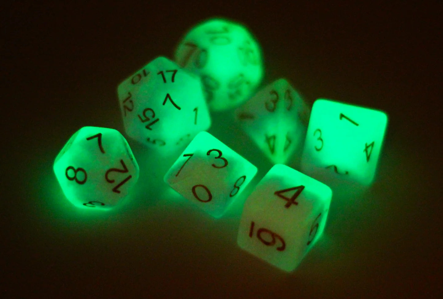Pink & Blue Glow in the Dark RPG Dice