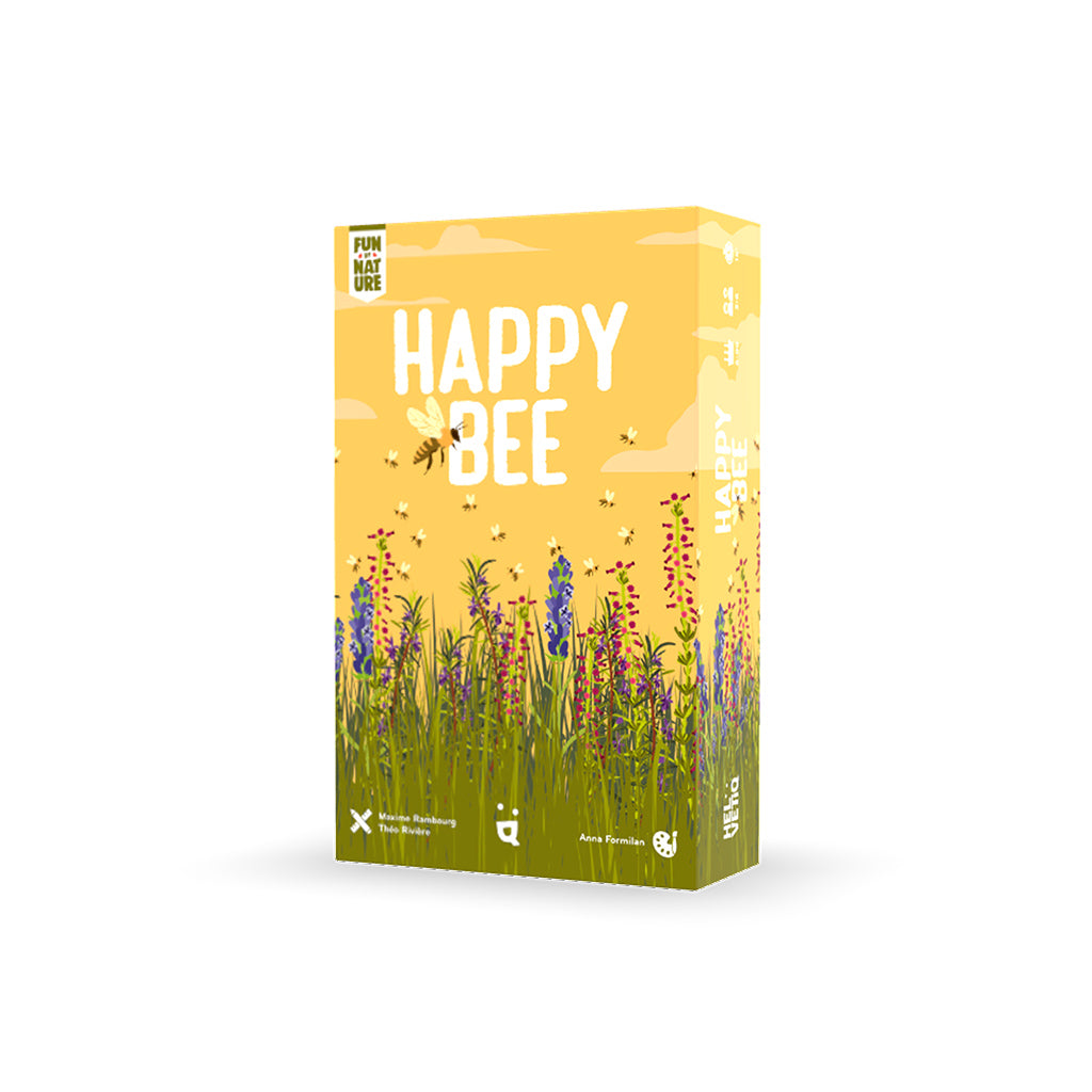 Happy Bee drafting board game by Asmodee with bee meeple and flower cards