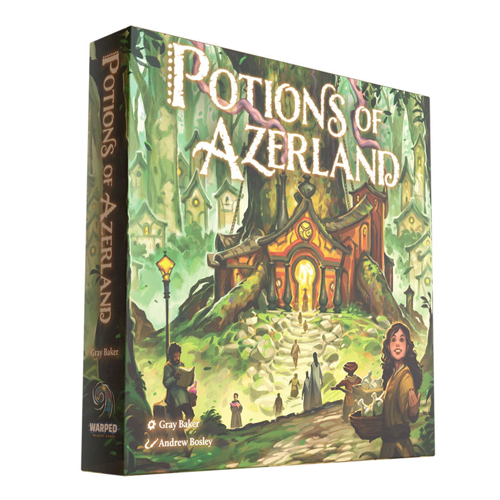 Potions of Azerland board game box with components and tokens