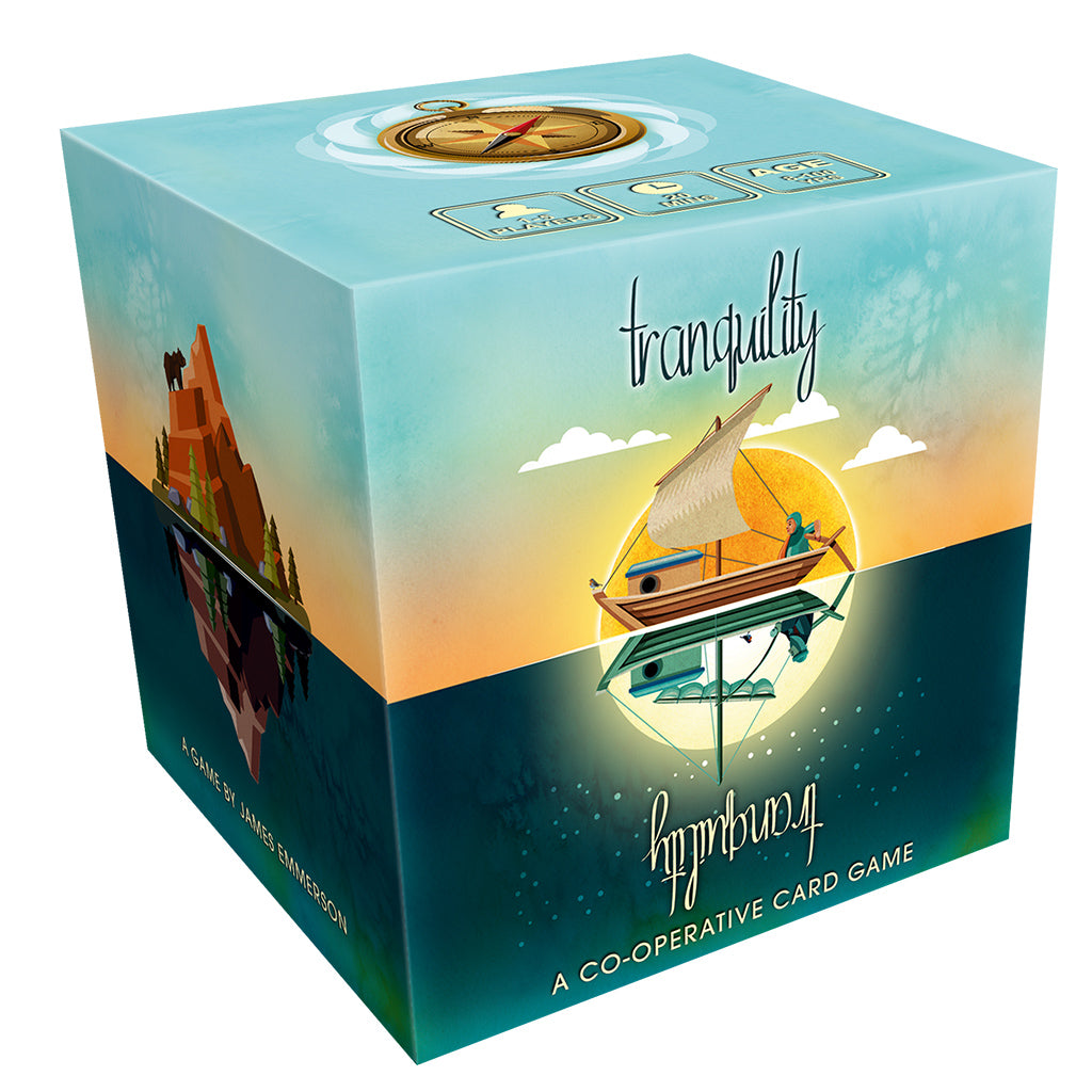 Tranquility cooperative card game box and components by Asmodee