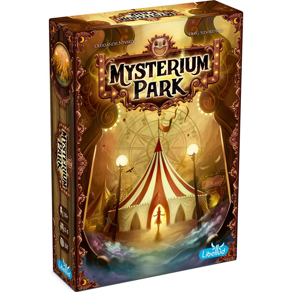 Mysterium Park board game box with carnival and ghost theme
