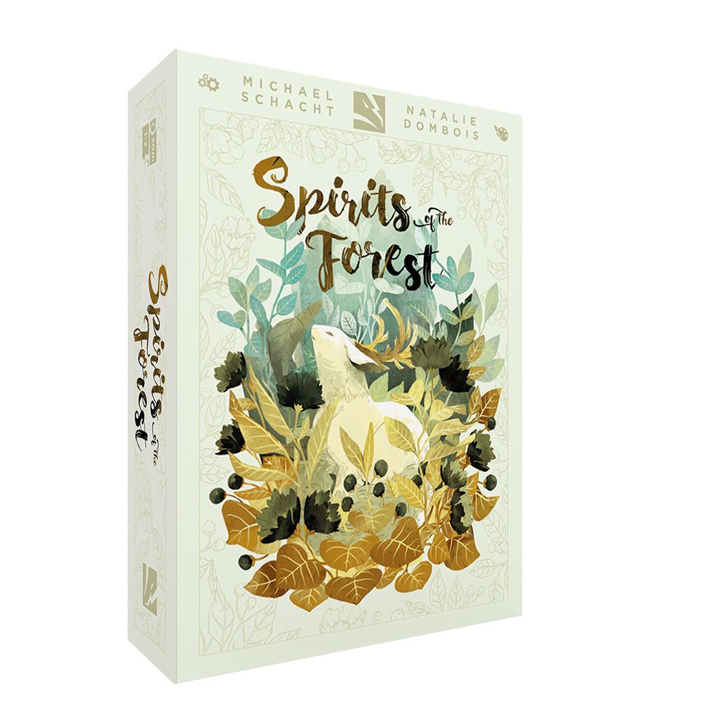 Spirits of the Forest board game box and components by Asmodee